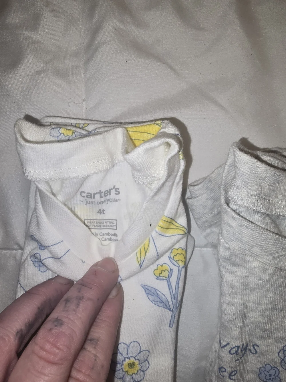 Carter's Yellow & Blue Bee Print Pajama Tops - 3 Pack